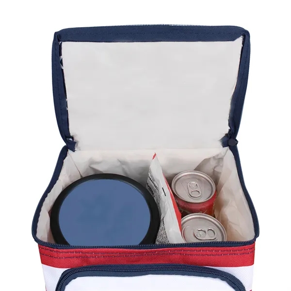 8.5" x 6" x 6" Stars and Stripes polyester cooler bag... from ASI 37980 Bagworld