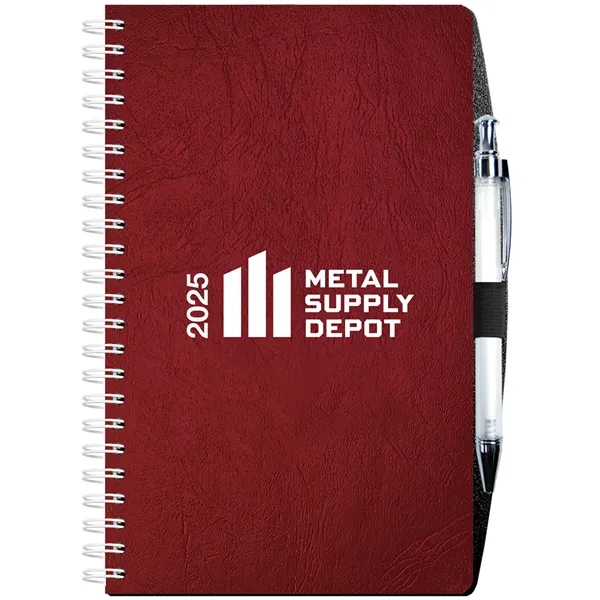 5 1/4" x 8 1/4" Flex weekly planner with a leatherette... from ASI 50873 Drum-Line / Drum-line Inc