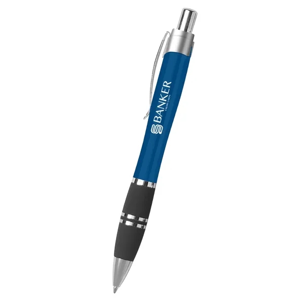 Pen with rubber grip with silver trim.... from ASI 61125 Hit Promotional Products / Hit®