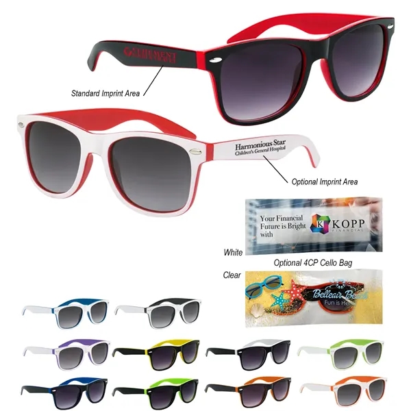 Two-tone sunglasses made of recycled polycarbonate material.... from ASI 61125 Hit Promotional Products / Hit®