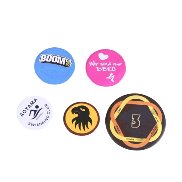 1.57" round tin badge plus full color digital print on 1... from ASI 37218 Athena Promo (tm)