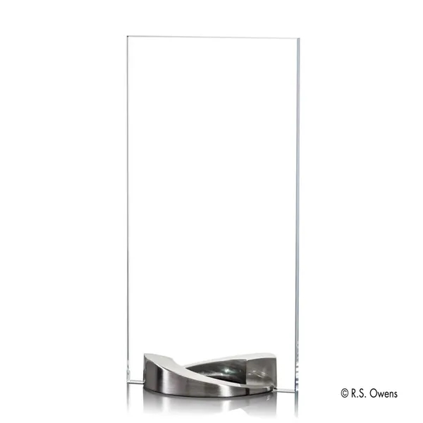 Starfire crystal award with satin pewter finish base.... from ASI 84592 St Regis Group / R S Owens & Co Inc