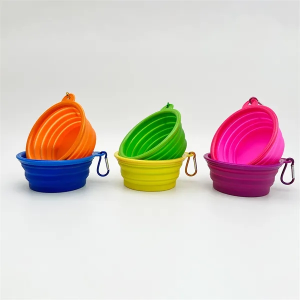 Collapsible silicone pet bowl with carabiner.... from ASI 90807 Tekweld