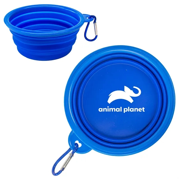Collapsible silicone pet bowl with carabiner.... from ASI 90807 Tekweld