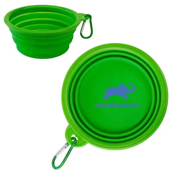 Collapsible silicone pet bowl with carabiner.... from ASI 90807 Tekweld