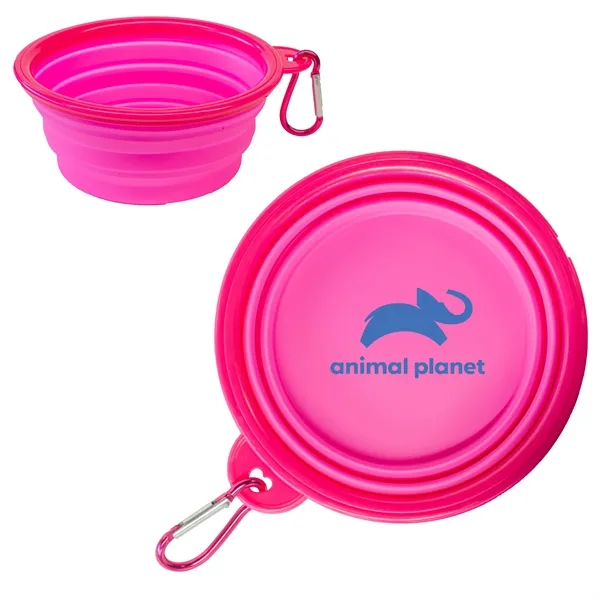 Collapsible silicone pet bowl with carabiner.... from ASI 90807 Tekweld