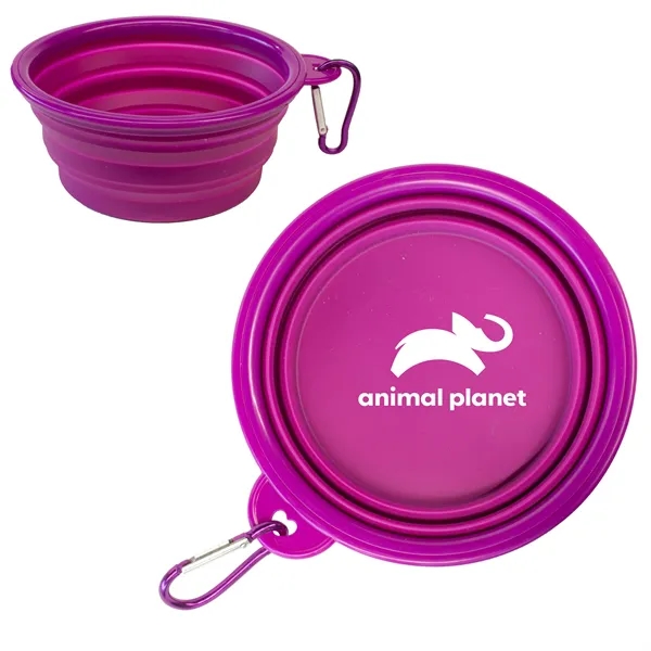 Collapsible silicone pet bowl with carabiner.... from ASI 90807 Tekweld