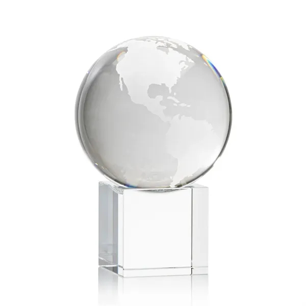 Optical crystal globe award on a cube.... from ASI 84592 St Regis Group / St Regis