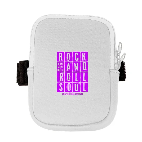 Water bottle pouch/armband with zippered compartment and adjustable elastic strap.... from ASI 90807 Tekweld