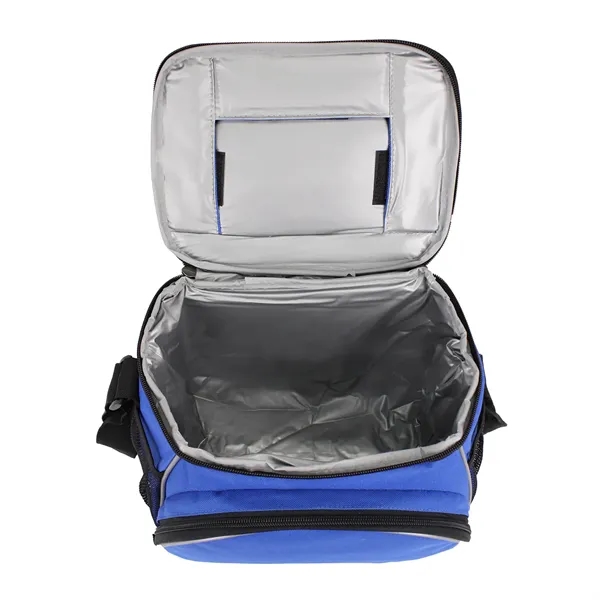 10.5" x 9" x 7.5" 14 can capacity cooler with leatherette... from ASI 37980 Bagworld