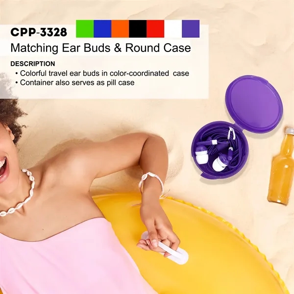 Matching Ear Buds & Round Case... from ASI 30208 A P Specialties / AP Specialties