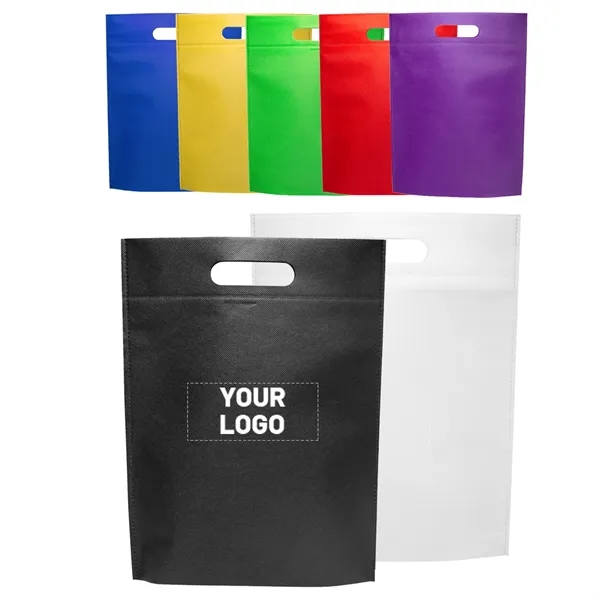 Non-woven die cut tote bag plus 1 color silkscreen imprint on... from ASI 37218 Athena Promo (tm)