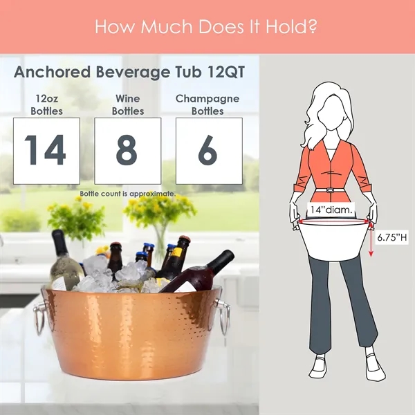 Double walled beverage tub made of stainless steel with rose copper... from ASI 39839 BrekX