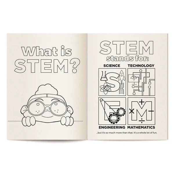 Learning About STEM coloring book. Science, Technology, Education, Mathematics... from ASI 45815 Coloring Book Solutions / Coloring Book Solutions™