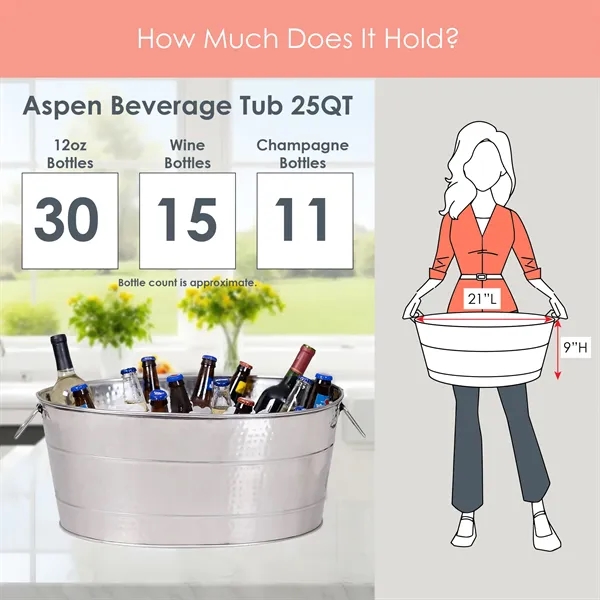 The Aspen Beverage Tub to display & chill wine, beer, and... from ASI 39839 BrekX