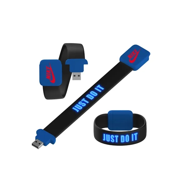 Wristband USB drive made of silicon that's offered in multiple colors... from ASI 63776 KTI Networks Inc / KTI Promo