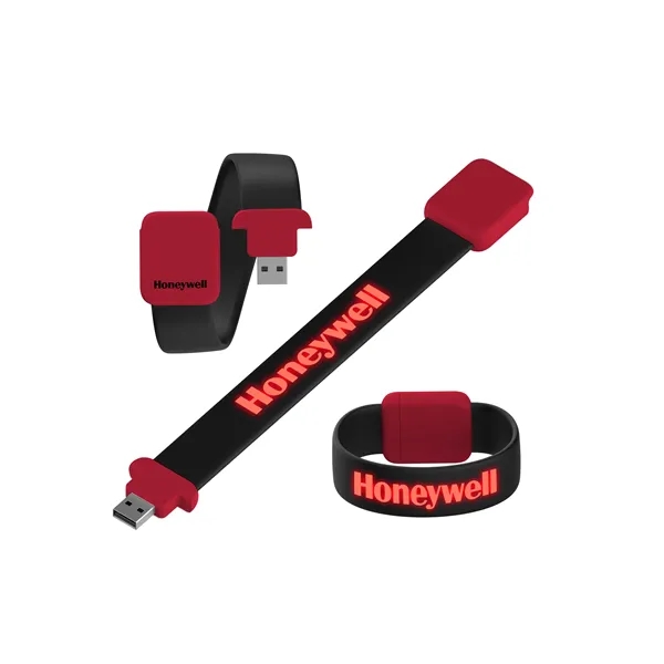 Wristband USB drive made of silicon that's offered in multiple colors... from ASI 63776 KTI Networks Inc / KTI Promo
