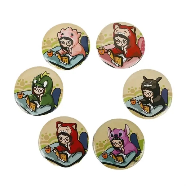 1.97" round tin badge plus full color digital print on 1... from ASI 37218 Athena Promo (tm)