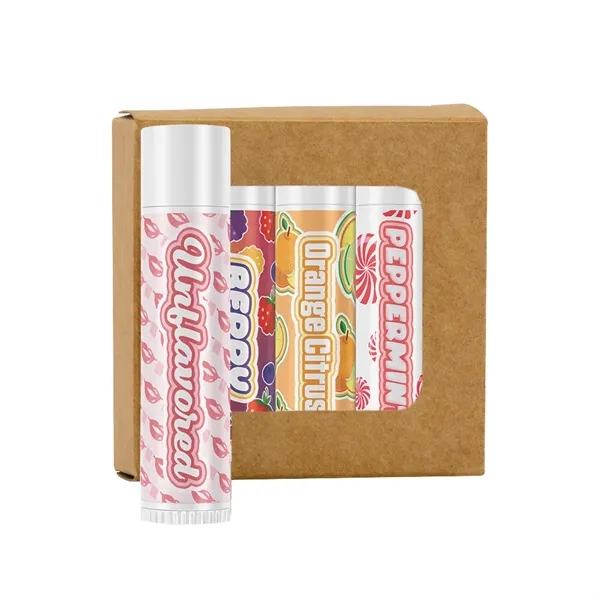 These lip balms come in sleek white tubes and are packaged... from ASI 62088 IDProductsource