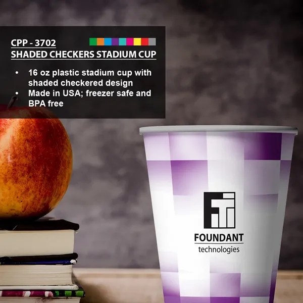 Shaded Checkers Stadium Cup... from ASI 30208 A P Specialties / AP Specialties