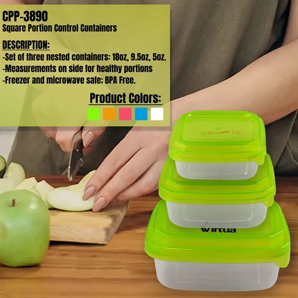 Square Portion Control Containers... from ASI 30208 A P Specialties / AP Specialties