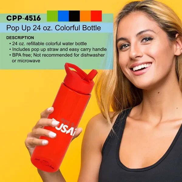 Pop Up 24 oz. Colorful Bottle... from ASI 30208 A P Specialties / AP Specialties