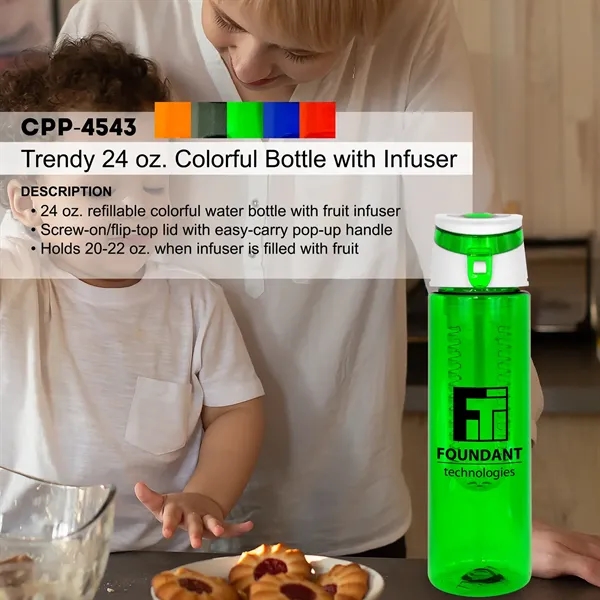 Trendy 24 oz. Colorful Bottle With Infuser... from ASI 30208 A P Specialties / AP Specialties