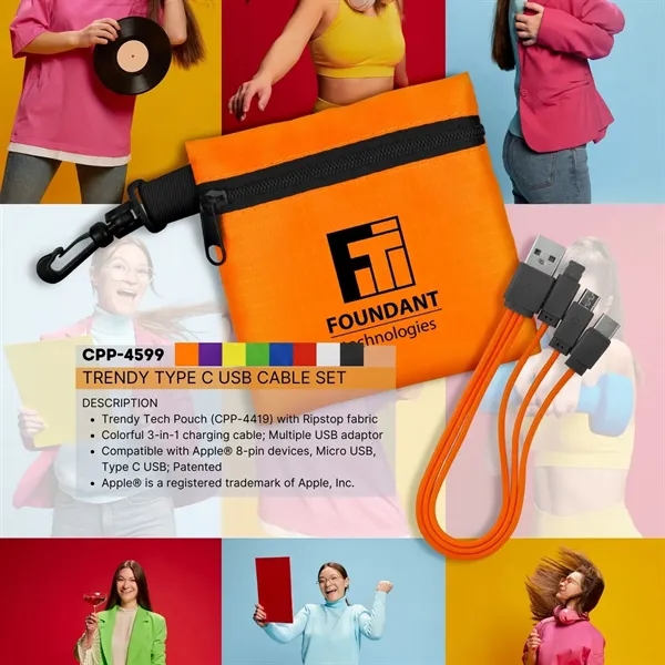 TRENDY TYPE C USB CABLE SET... from ASI 30208 A P Specialties / AP Specialties