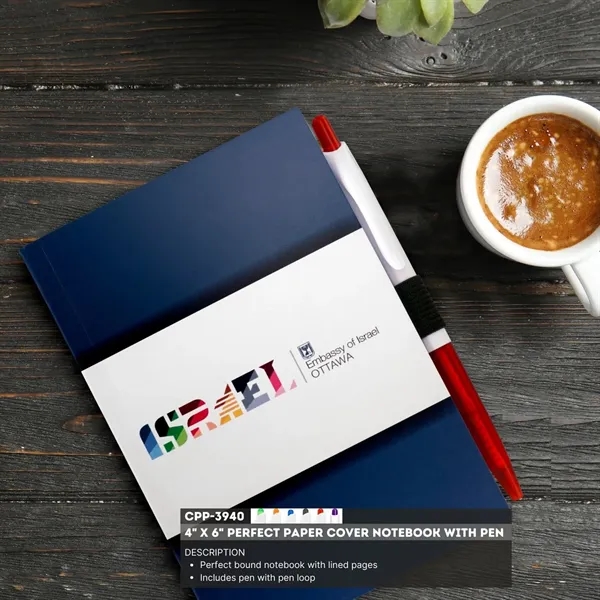 4" x 6" Perfect Paper Cover Notebook with Pen... from ASI 30208 A P Specialties / AP Specialties