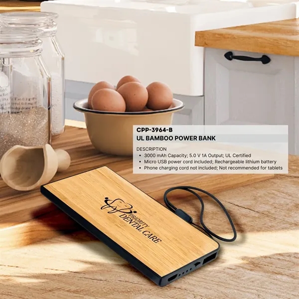 UL BAMBOO POWER BANK... from ASI 30208 A P Specialties / AP Specialties