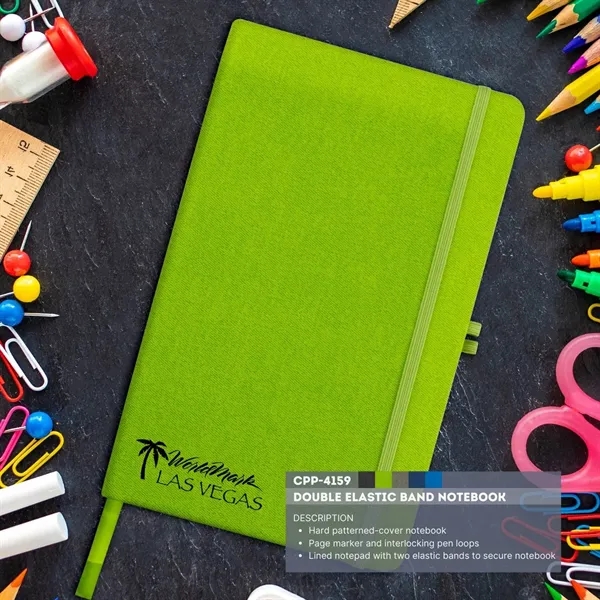 DOUBLE ELASTIC BAND NOTEBOOK... from ASI 30208 A P Specialties / AP Specialties