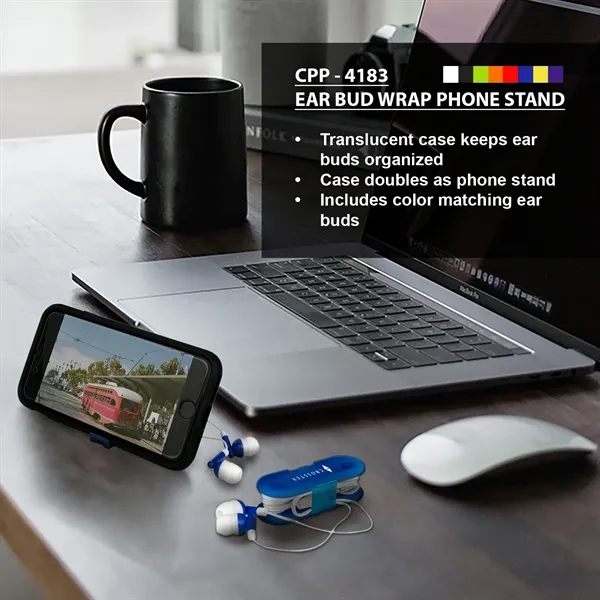 Ear Bud Wrap Phone Stand... from ASI 30208 A P Specialties / AP Specialties