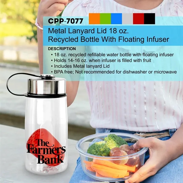 Metal Lanyard Lid 18 oz. Recycled Bottle with Floating Infus... from ASI 30208 A P Specialties / AP Specialties