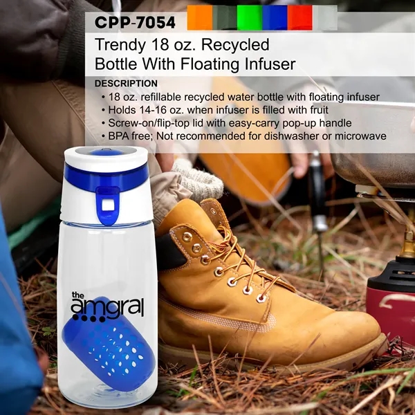 Trendy 18 oz. Recycled Bottle with Floating Infuser... from ASI 30208 A P Specialties / AP Specialties