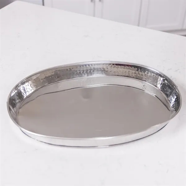 Metal serving tray for drinks, food, or display.  Oval in... from ASI 39839 BrekX