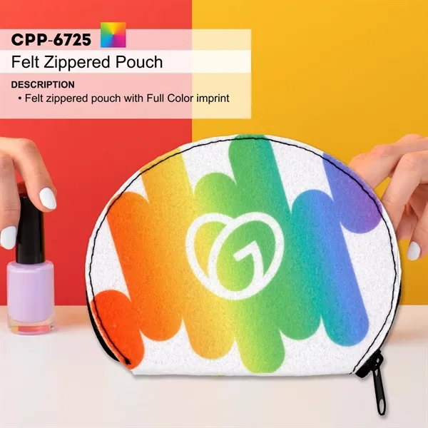 FAUX FELT ZIPPERED POUCH... from ASI 30208 A P Specialties / AP Specialties