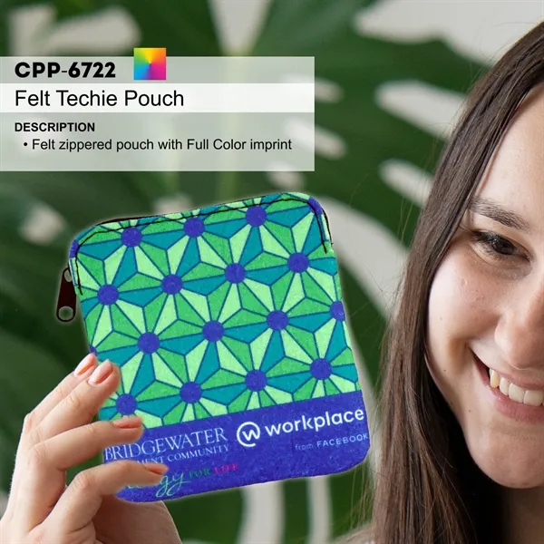 FAUX FELT TECHIE POUCH... from ASI 30208 A P Specialties / AP Specialties