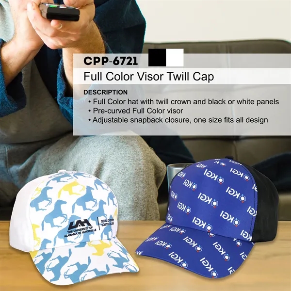 FULL COLOR VISOR TWILL CAP... from ASI 30208 A P Specialties / AP Specialties