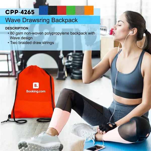 WAVE DRAWSTRING BACKPACK... from ASI 30208 A P Specialties / AP Specialties