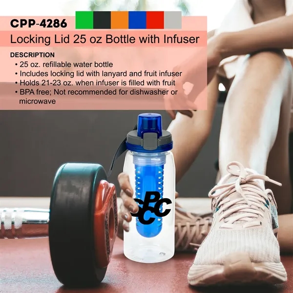 Locking 25 oz. Recycled Bottle with Infuser... from ASI 30208 A P Specialties / AP Specialties