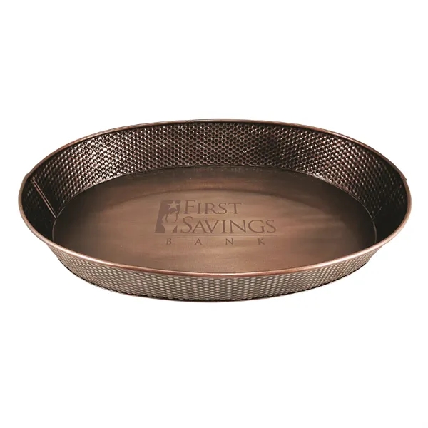 Metal serving tray for drinks, food, or display.  Oval in... from ASI 39839 BrekX