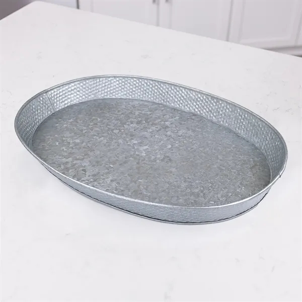 Metal serving tray for drinks, food, or display.  Oval in... from ASI 39839 BrekX