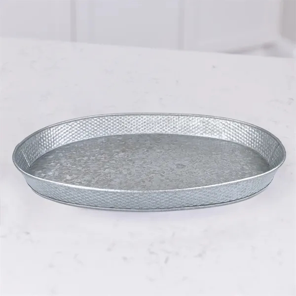 Metal serving tray for drinks, food, or display.  Oval in... from ASI 39839 BrekX