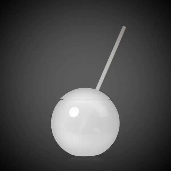 Round plastic ball-shaped 20 ounce capacity drinking tumbler with straw.... from ASI 42016 Brighter Promotions Inc