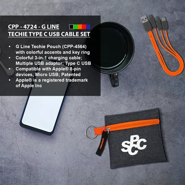 G LINE TECHIE TYPE C USB CABLE SET... from ASI 30208 A P Specialties / AP Specialties