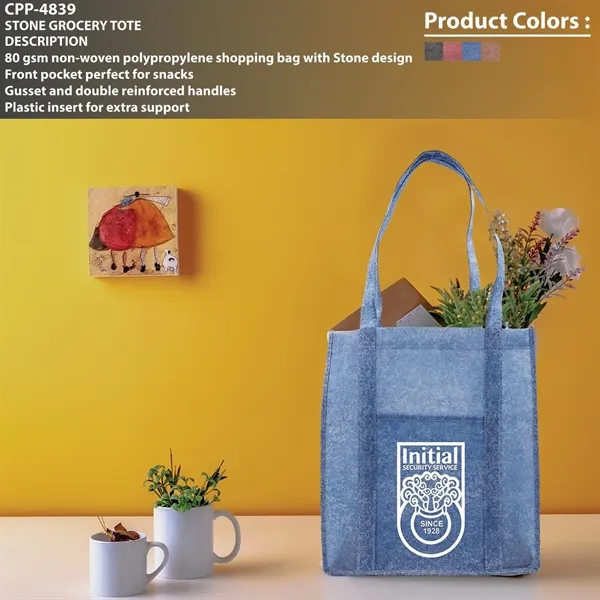 STONE GROCERY TOTE... from ASI 30208 A P Specialties / AP Specialties