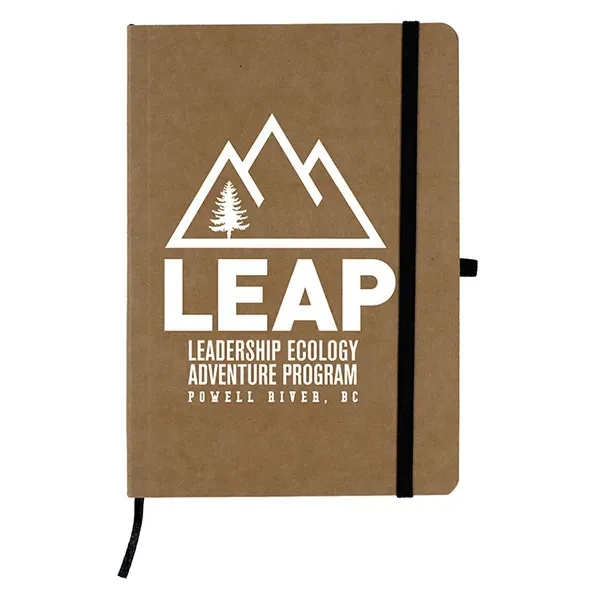 70 page tactile notebook with flexible Kraft paper cover, elastic cover,... from ASI 62660 Innovation Line