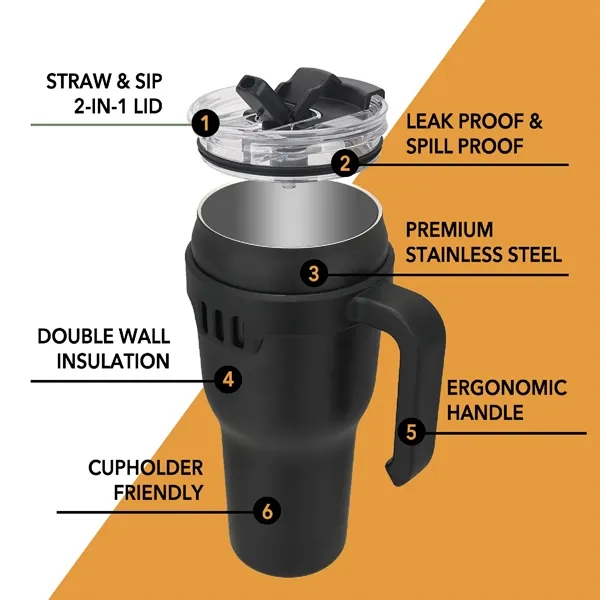 40 oz. Vaccum Insulated Stainless Steel Mug with Built-in Fl... from ASI 39820 Opusline (Benmex) / Opus Line