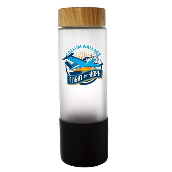 Bamboo Pattern 22 oz. Full Color Frosted Glass Grip Bottle... from ASI 30208 A P Specialties / AP Specialties
