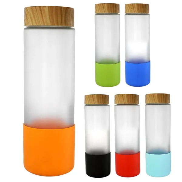 Bamboo Pattern 22 oz. Full Color Frosted Glass Grip Bottle... from ASI 30208 A P Specialties / AP Specialties